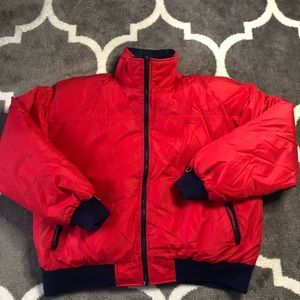 Vintage Reversible Red Blue Men’s Extra Large Down Puffer Coat 80s Ski Y2K